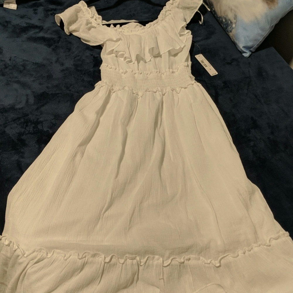 White ruffle dress